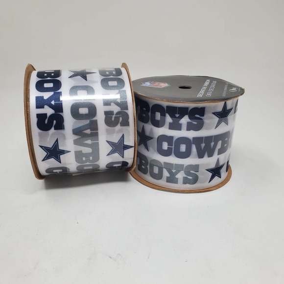 NEW 2.5" NFL Dallas Cowboys Ribbon, 9 foot spool, Licensed NFL Offray Ribbon - Picture 2 of 5